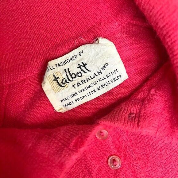 Vintage Talbott Taralan Sweater Women’s Pink Size S M 60s Soft Orlon Soft - Picture 2 of 3